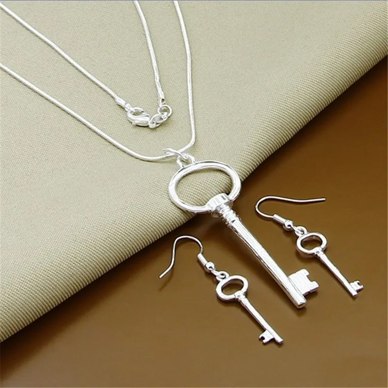 925 Sterling Silver Sideways Snake Chain Jewelry Sets For Women Men Insect Dragonfly Round Ball Moon Necklace Earrings Sets