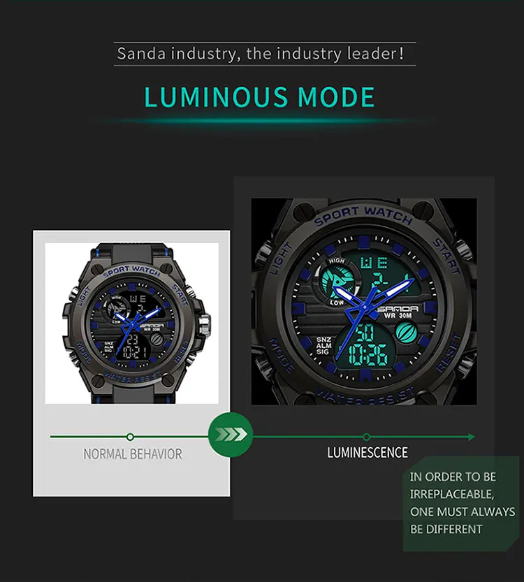 SANDA G Style Men Digital Watch Date Military Sports Watches Waterproof Electronic Wristwatch Mens Clock Orologio Da Uomo 739
