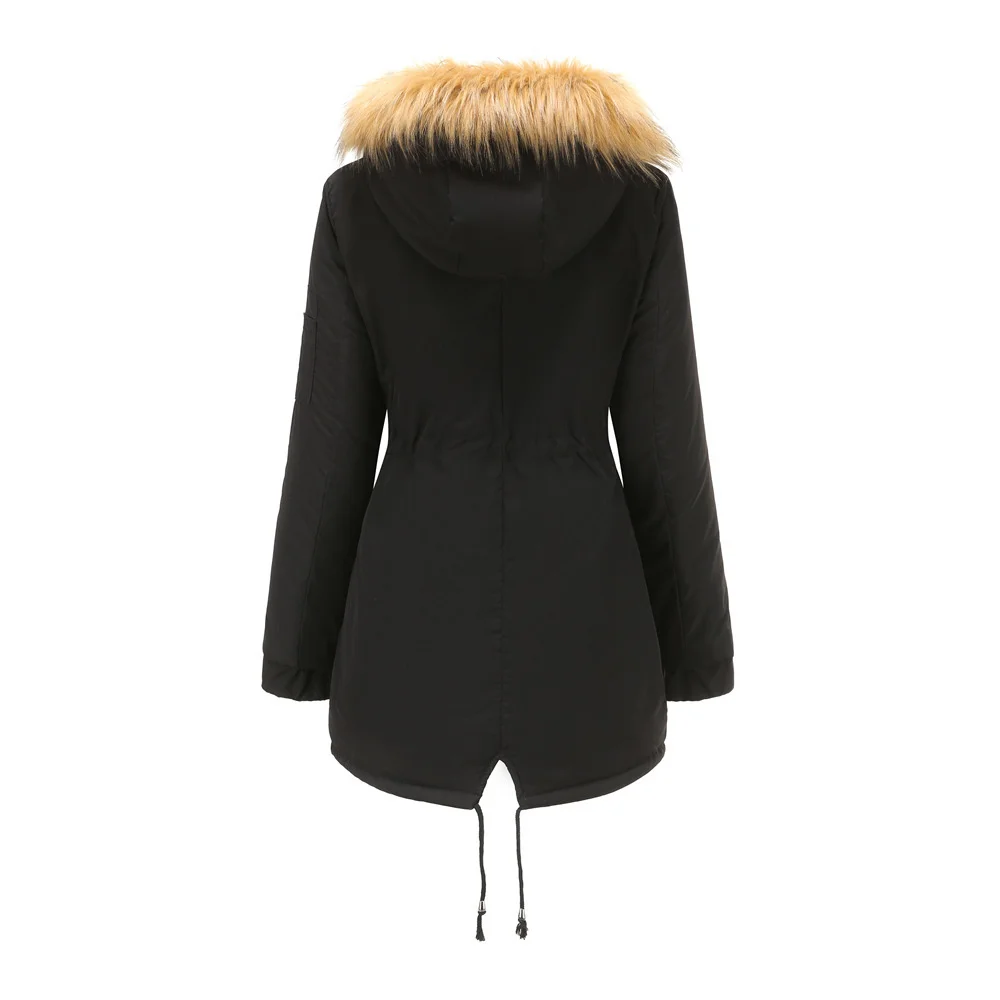 New Plus Size Winter Clothes Women's Hooded Faux Fur Jacket Thick Warm Plus Velvet Outwear 2024 Parkas Female Padded Coats