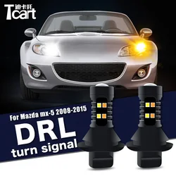 Car Accessories For Mazda MX5 MX-5 (NC) 2006~2014 7440 WY21W T20 BAU15S 2PCS Led drl Daytime Running Light Turn Lights 2IN1
