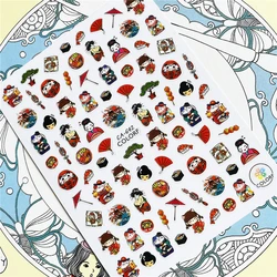 CA-640 CA-642 Japanese style series kimono cherry blossom 3D Back glue Nail Art Stickers Decals Sliders Nail ornament decoration