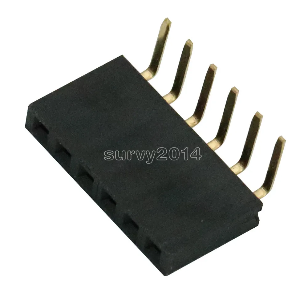 10Pcs 1x6Pin 2.54Mm Pitch Header มุมขวาเดี่ยวแถว Socket Connector