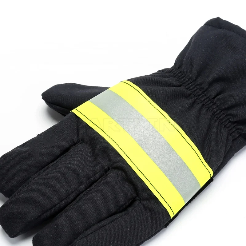 Gants de sécurité ignifugés avec ceinture de coulée noire, fournitures de protection contre les incendies, le soudage et l'incendie par temps froid