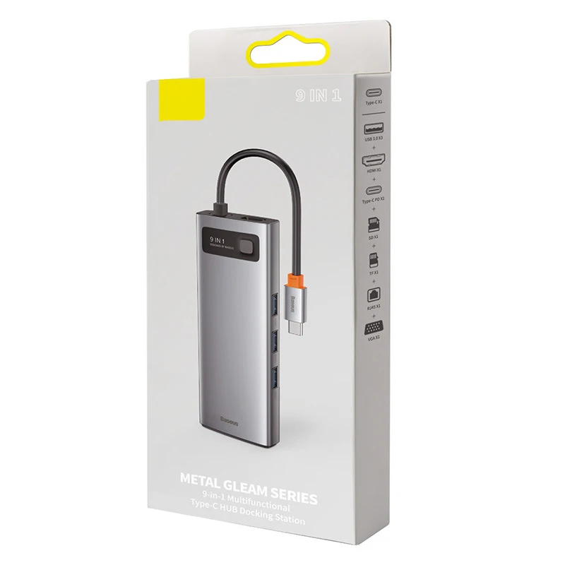 USB HUB docking station Nine-in-one Type-C multi-function docking station Aluminum alloy notebook interface expansion