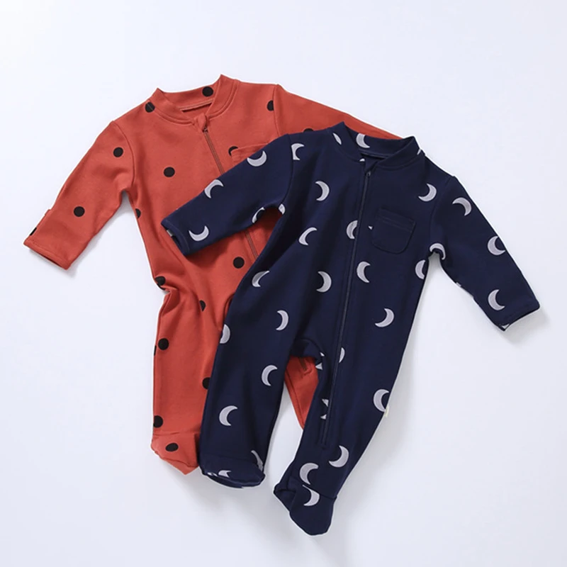 IYEAL Spring Unisex Newborn Baby Clothes Print Baby Rompers Cotton Long Sleeve New Born Baby Romper Infant Clothing 0-18 Months