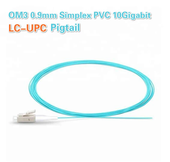 

OM3 LC-UPC 0.9mm Simplex PVC 10 Gigabit Multimode OM3 50/125 LC UPC Fiber Optic Pigtail 50pcs 100pcs Lot