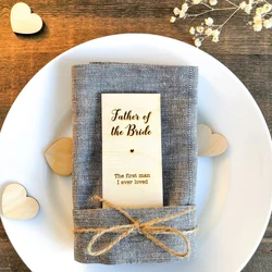 Wooden Rectangular Anniversary Celebration Party VIP Seat Card And Groomsman Seat retro Wedding Father Of The Bride Seat Card