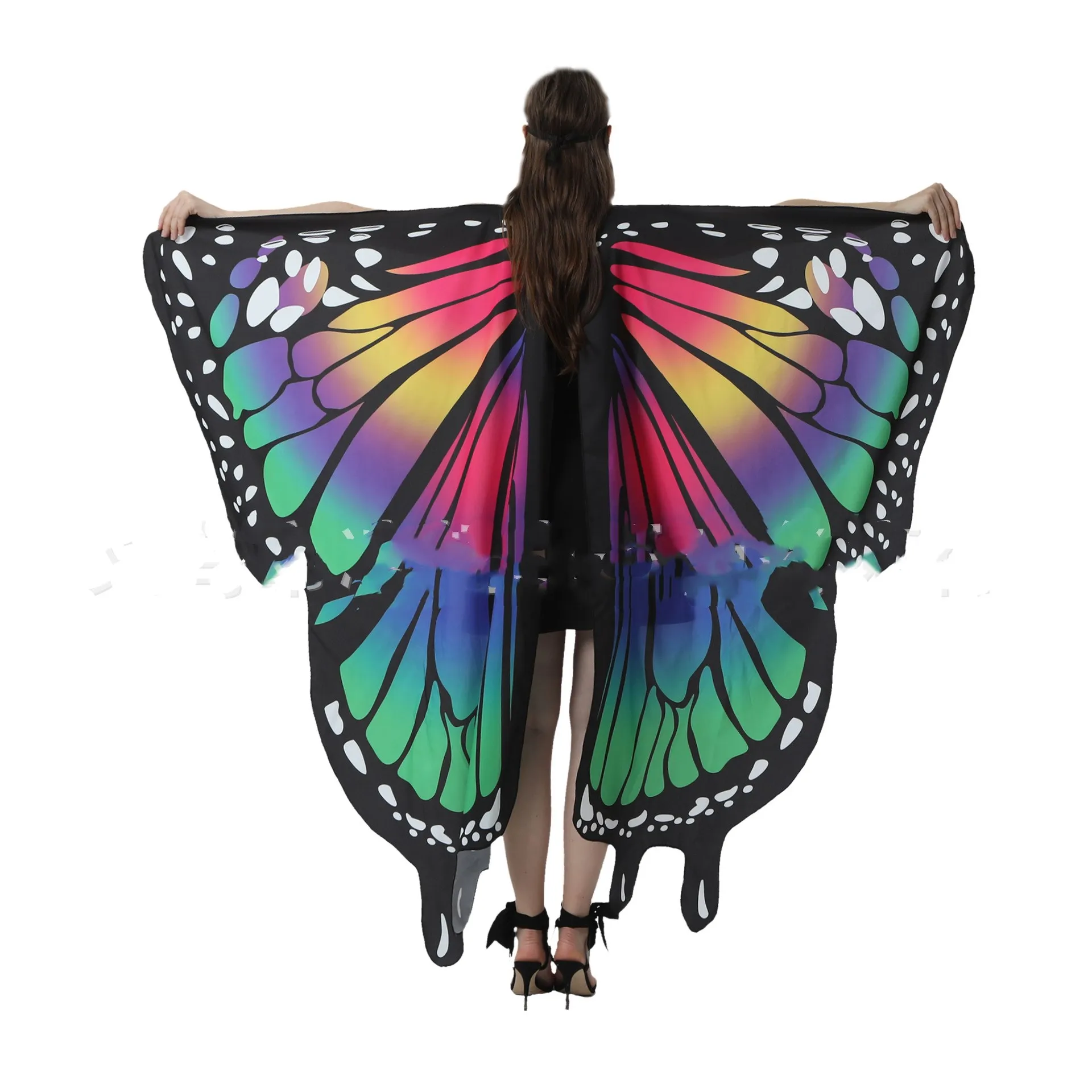 Soft Fabric Butterfly Wings Shawl Halloween Costume Fairy Ladies Nymph Pixie Festival Rave Dress Hot Sell