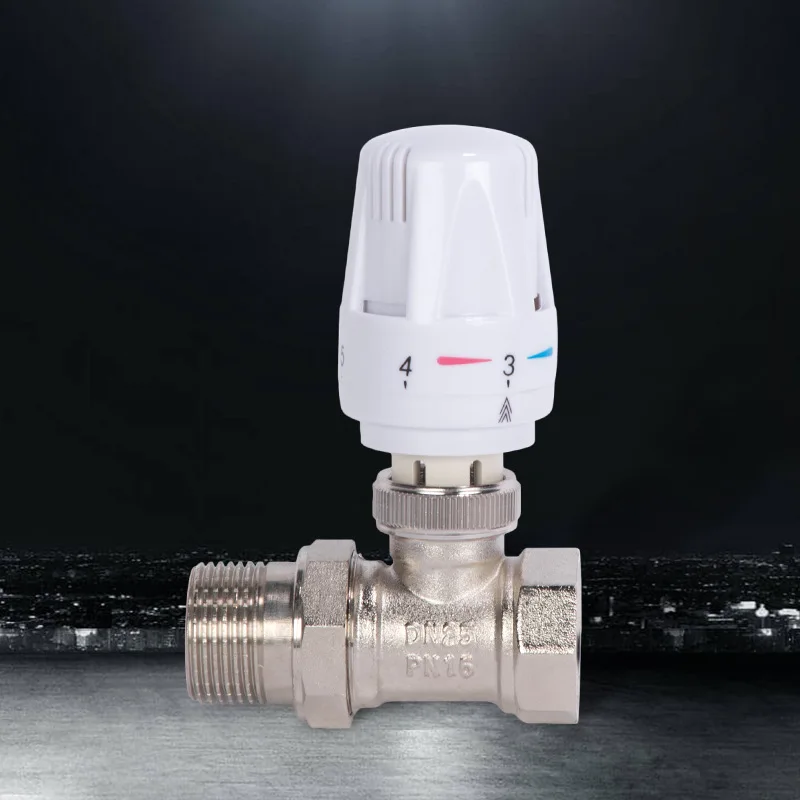 Automatic Thermostatic Radiator Valve Thermostat Temperature Control Valve Angle Floor Heating Special Valve Copper DN15 DN20