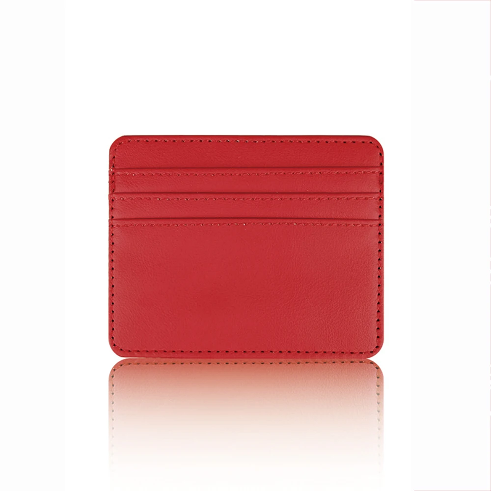 4-Card Ultra-Thin Card Case Large Capacity Solid Color Card Holder Multi-Card Position Leather Pu Multifunctional Wallet Women