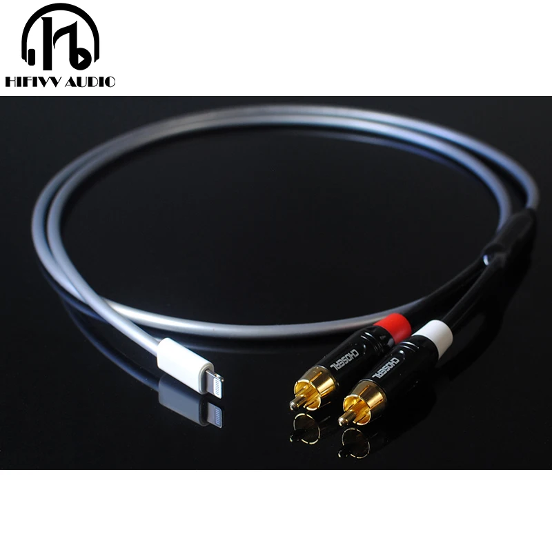 

HI-END Single Crystal Aux cable 7/8/X Fever Class RCA To Lightening connection Cable For Audio Amplifier