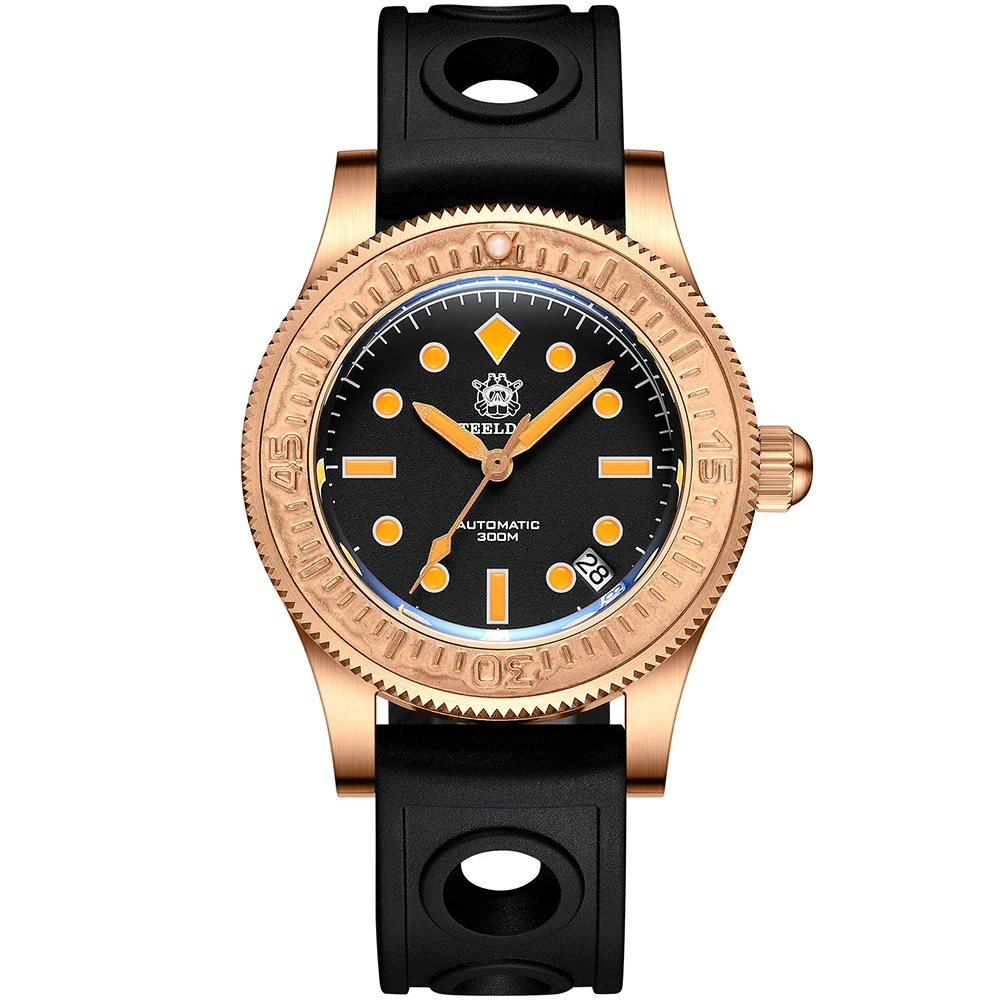 STEELDIVE Mens Diver Watches 62Mas Bronze Dive 300m Waterproof Automatic Mechanical Wristwatch Luminous Sapphire Crystal NH35