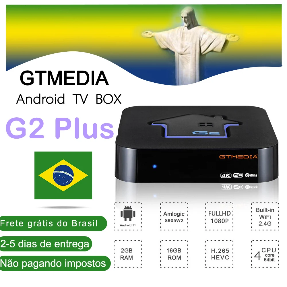 GTMEDIA G2 Cộng Với STB Android 11 TV Box 4K HD GTPlayer CP1.4/2.2 2G 16G Được Xây Dựng-In Wifi 2.4G Phương Tiện Truyền Thông Máy Nghe Nhạc M3u TV Box Cổ Trong Brazil