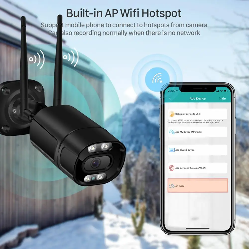 BESDER 5MP Wifi Camera IP Outdoor Ai Human Detect Audio 3MP 2MPHD IP Camera Color Infrared Night Vision Security CCTV Camera P2P