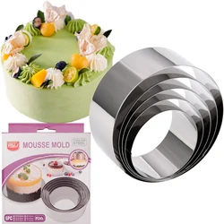 6Pcs/set Stainless Steel Mousse Cake Ring Mold 3D Baking Dessert Cookie Pastries Cutter  Circle Round Mould Bakeware Accessorie