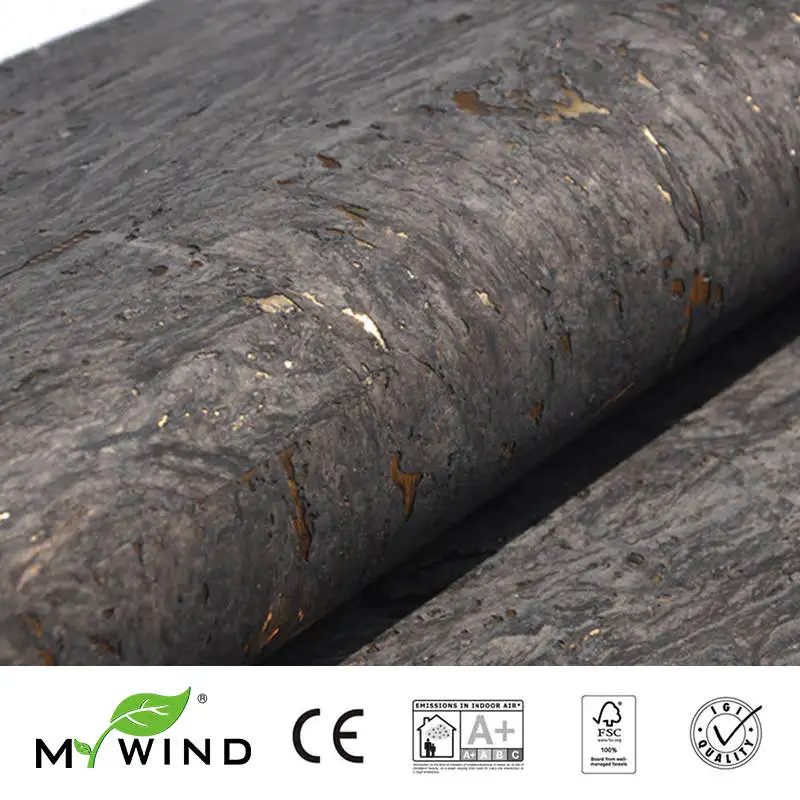 Mywind Chocolate Marrom com Ouro Luxo Papel de Parede por Atacado Sala Estar Cortinas Decoração Casa Cortiça Wallcovering