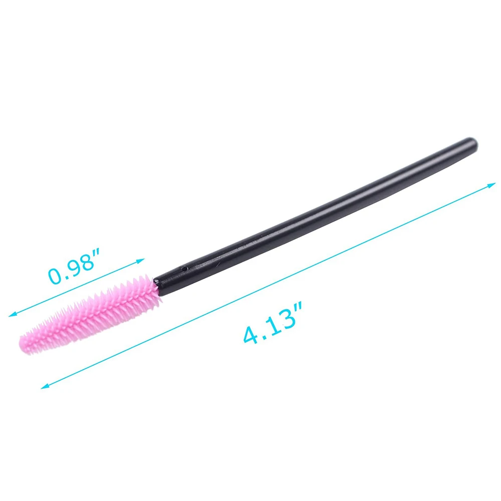 50pcs Disposable Silicone Mascara Wands Gel Eyelash Micro Brush Comb Applicator Spoolers Eye Lashes Extension Cosmetic