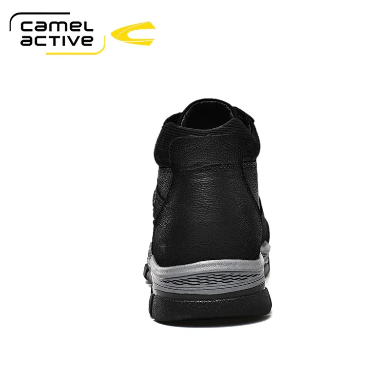 Camel Active Winter GENUINE LEATHER Boots Men Fashion Shoes Man Comfy Lace-up Snow Boots Warm Boot shaft fur Men Boots