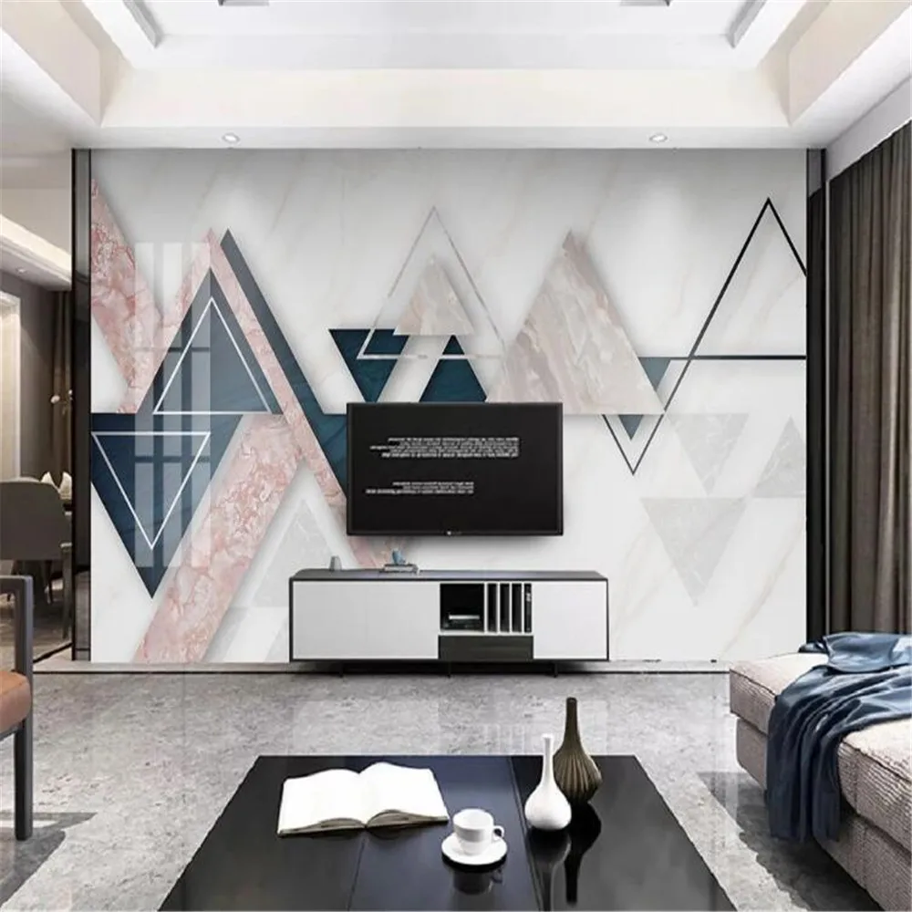 

Milofi wall custom new modern minimalist geometric marble pattern background wall paper mural