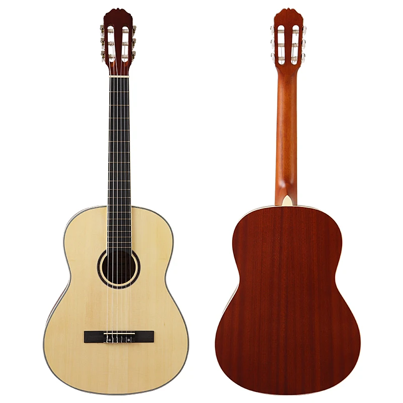 

Good handicraft classical guitar 6 string spruce wood top 39 inch classic guitar full size western guitar