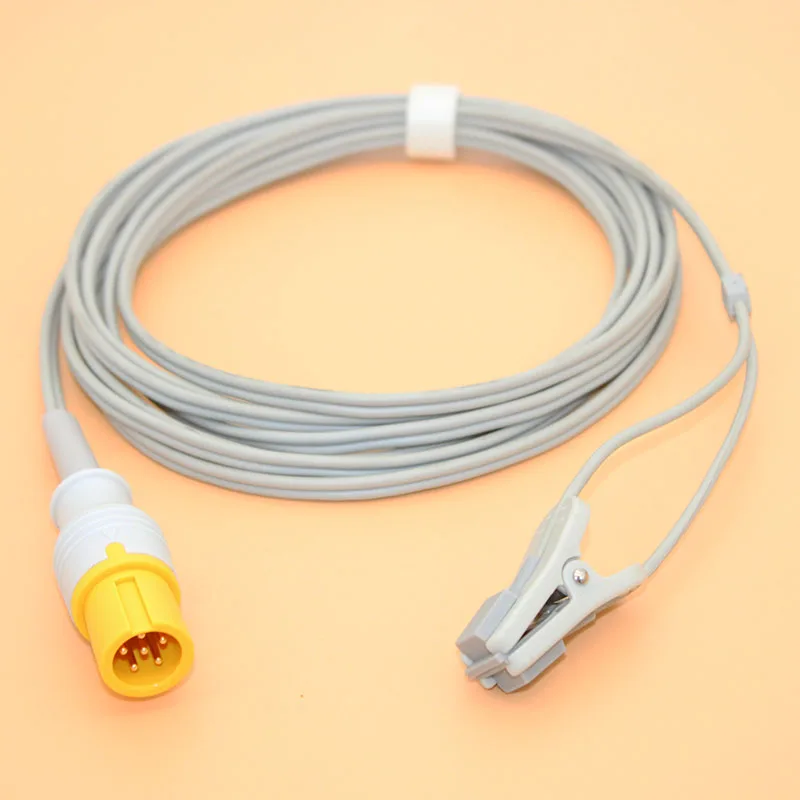 For Contec CMS 5100 8000 Patient Monitor Digital Spo2 sensor cable,6Pin 3m Finger/Ear Pulse Oximeter probe.