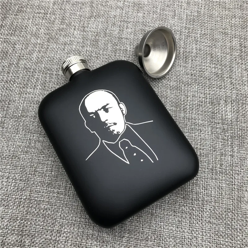 Customized 304 Stainless Steel Hip Flask Lenin Soviet Union 6 OZ 170ML Food Grade Flask For Alcohol Vodka Whisky Outdoor Gadgets