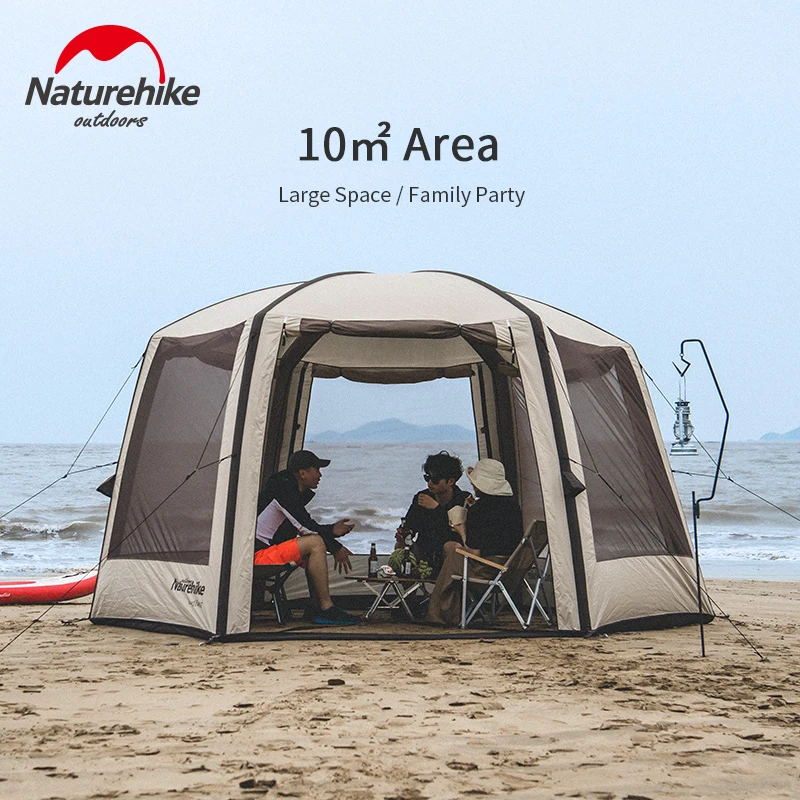 Imagem -05 - Naturehike Yunchao-hexagonal Sun Shelter Tent 15d Poliéster Impermeável Rápido Inflável Acampamento ao ar Livre Praia Pérgola 58 Pessoas