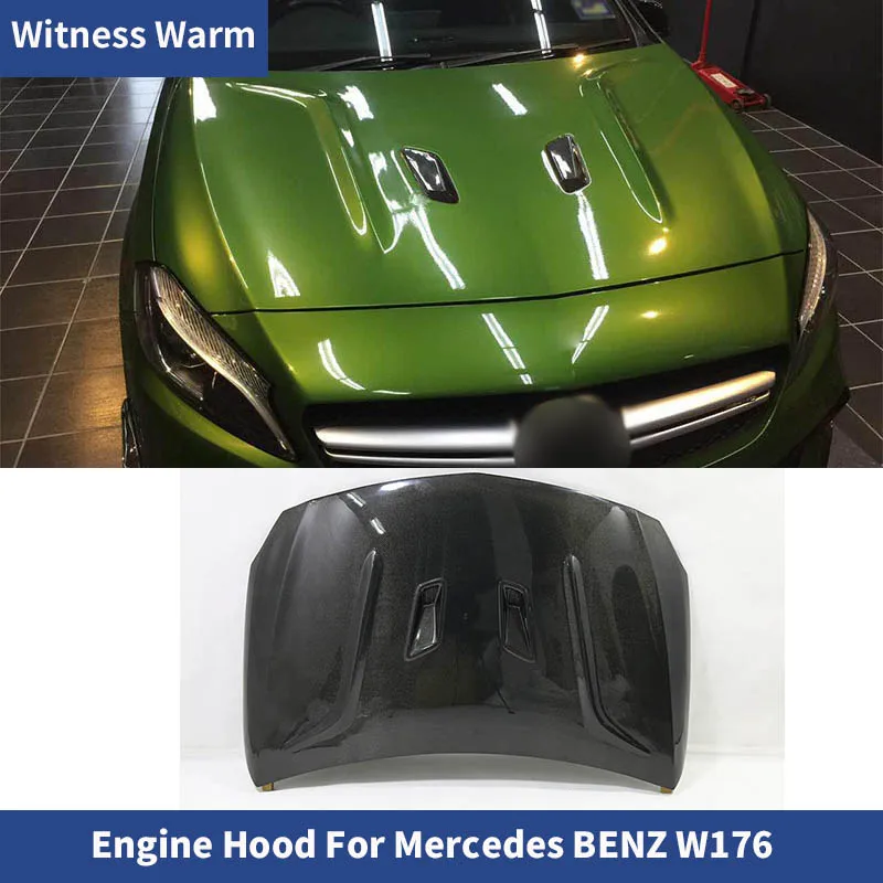 

W176 For Mercedes-Benz A Class A45 AMG A180 A260 2013-2018 Front Hood Bonnet Carbon Fiber Car Front Bumper Engine Hood Cover