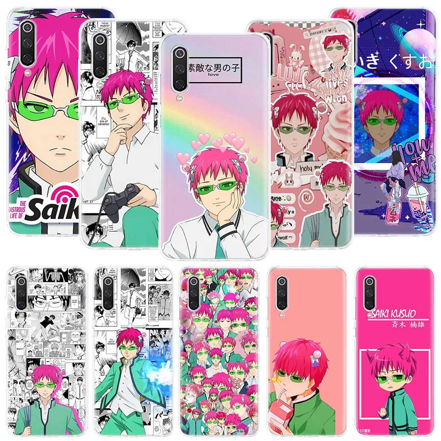 Anime The Disastrous Life Of Saiki K Kusuo Phone Case For Xiaomi Redmi Note 13 Pro Plus 5G Capa 12 12C 9 9T 9C 10 10C 8 7 6 10A