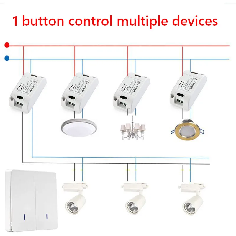 Interruptor de luz universal para casa inteligente, interruptor remoto sem fio, módulo de controle de luz led, temporizador elétrico, diy