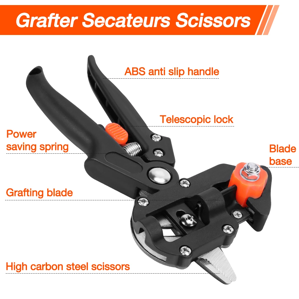 ValueMax Grafting Pliers Set Pruner For Garden Secateur Fruit Tree Garden Pruning Scissors Branch Cutter Tools With 3 Blades