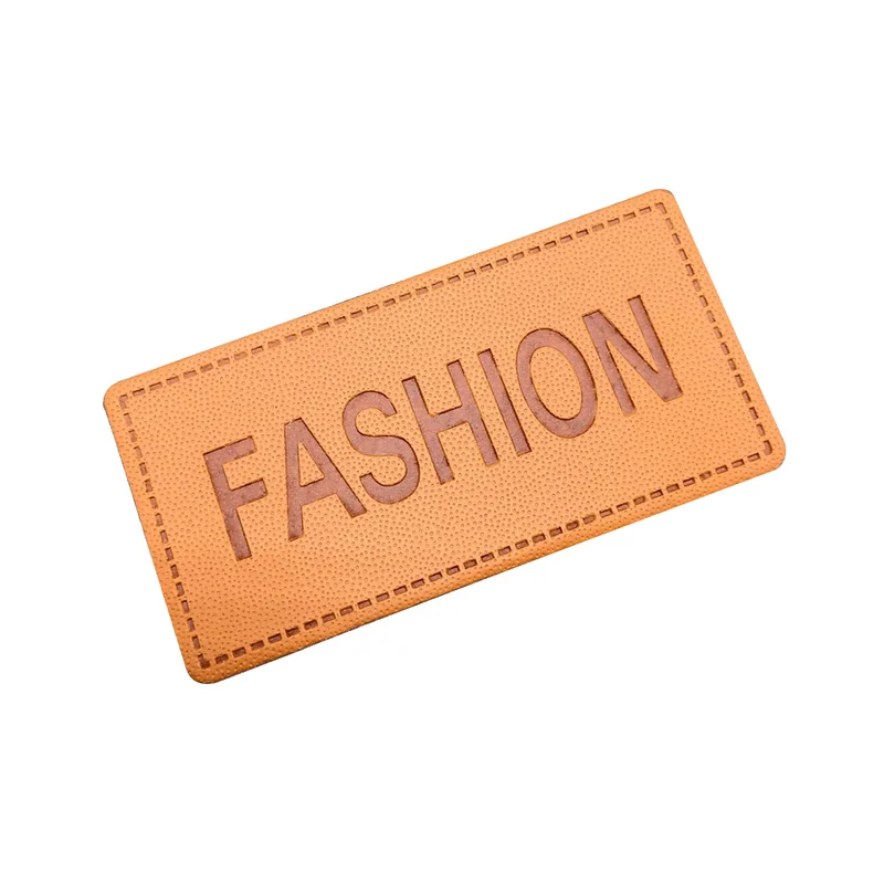 2.0X4.2Cm Handmade Leather Labels With Fashion Logo For Clothing Fashion Text Leather Tags For Gift Hand Made Label For Fashion