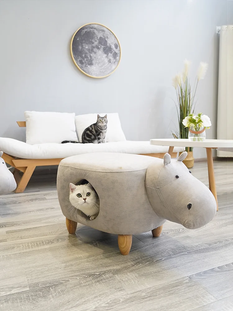 Creative Cat Cartoon Animal Pet Stool, Shoe, Changing Stool, House Small Household Door Shoes Stool