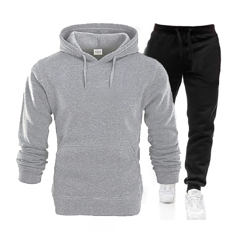 Autumn Spring  Men Tracksuit Set Sweatshirt Tops Trouser Suit  Outdoor Sport Clothing