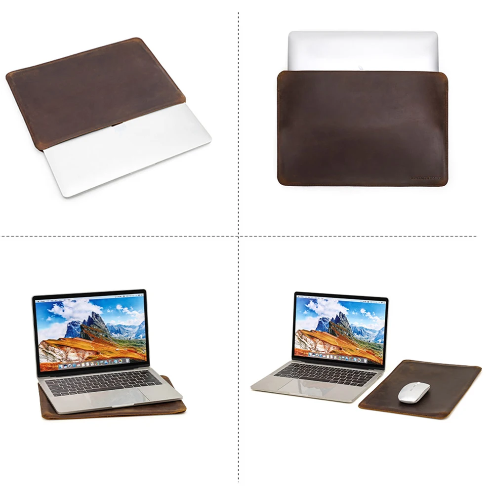 Retro Leather Laptop Sleeve For Macbook Air 13.6 Case Pro Retina 13 14 Inch M1 M2 M3 Chip Touch Bar ID Air Pro 13.3 Laptop Bag