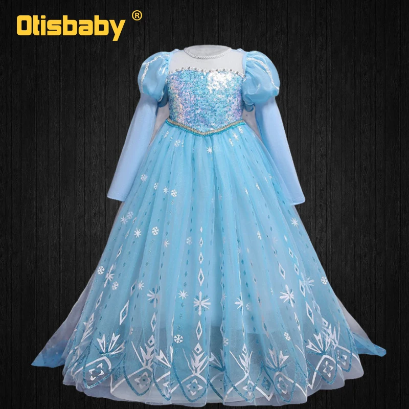 New Year 2024 Fancy Girl Disguise Princess Elsa Dress for Young Girls Fairy Children's Carnival Party Prom Halloween Costume