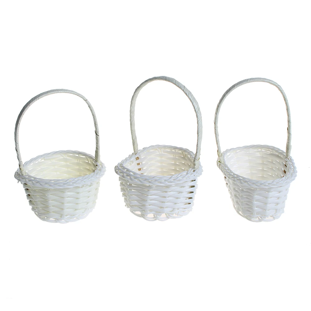 1pcs Small Flower Basket Handheld Woven Basket Rattan Woven Mini Hand-Carried Basket Household Office Decor Basket Ornaments