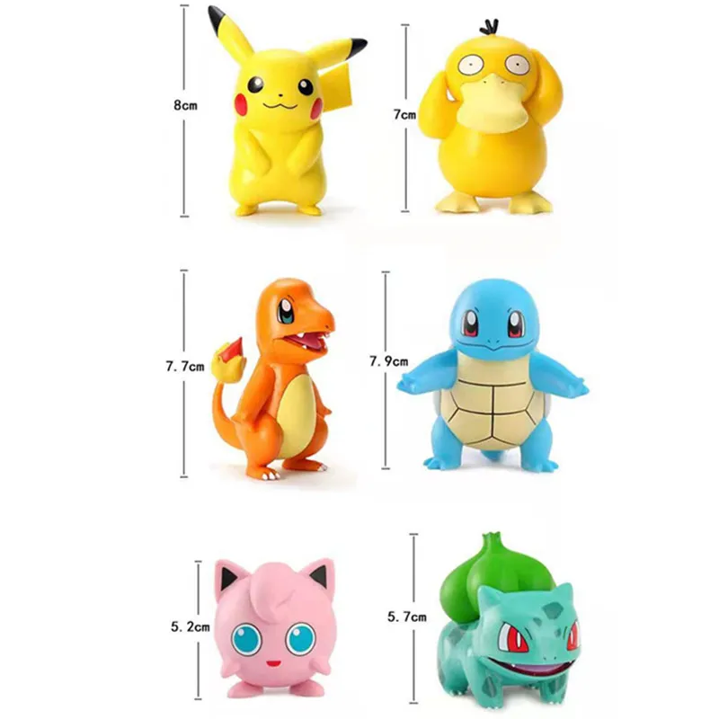 New 3-8CM Pokemon Hot Cartoons Movie  Anime Figure Pikachu Vulpix  Eevee Venusaur Collection Pet Action Model Toys Gifts