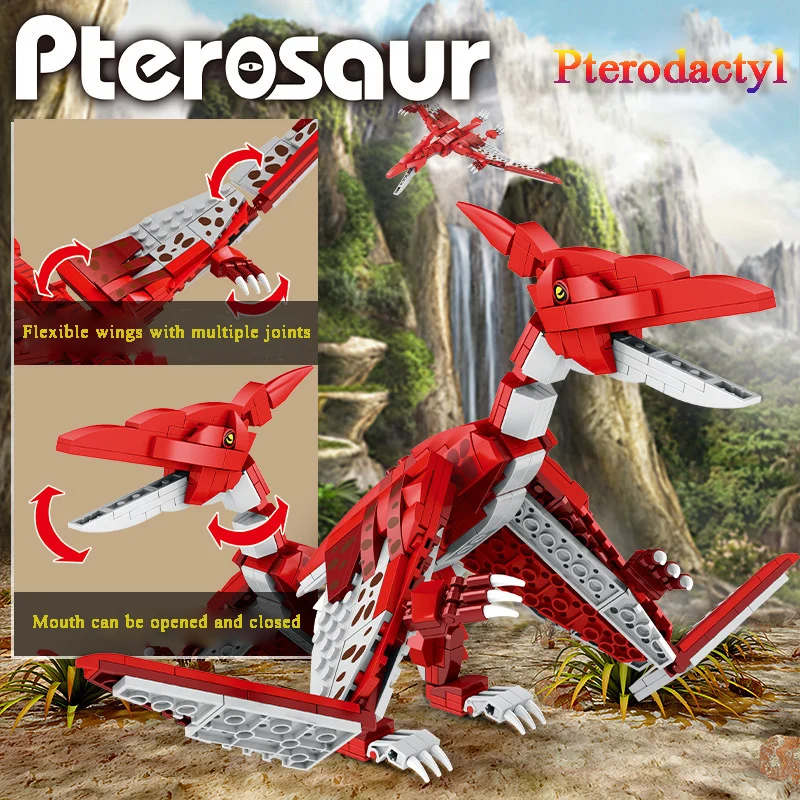 Dinosaur building block assembly toy Tyrannosaurus Rex Stegosaurus model assembly difficult giant puzzle boy toy