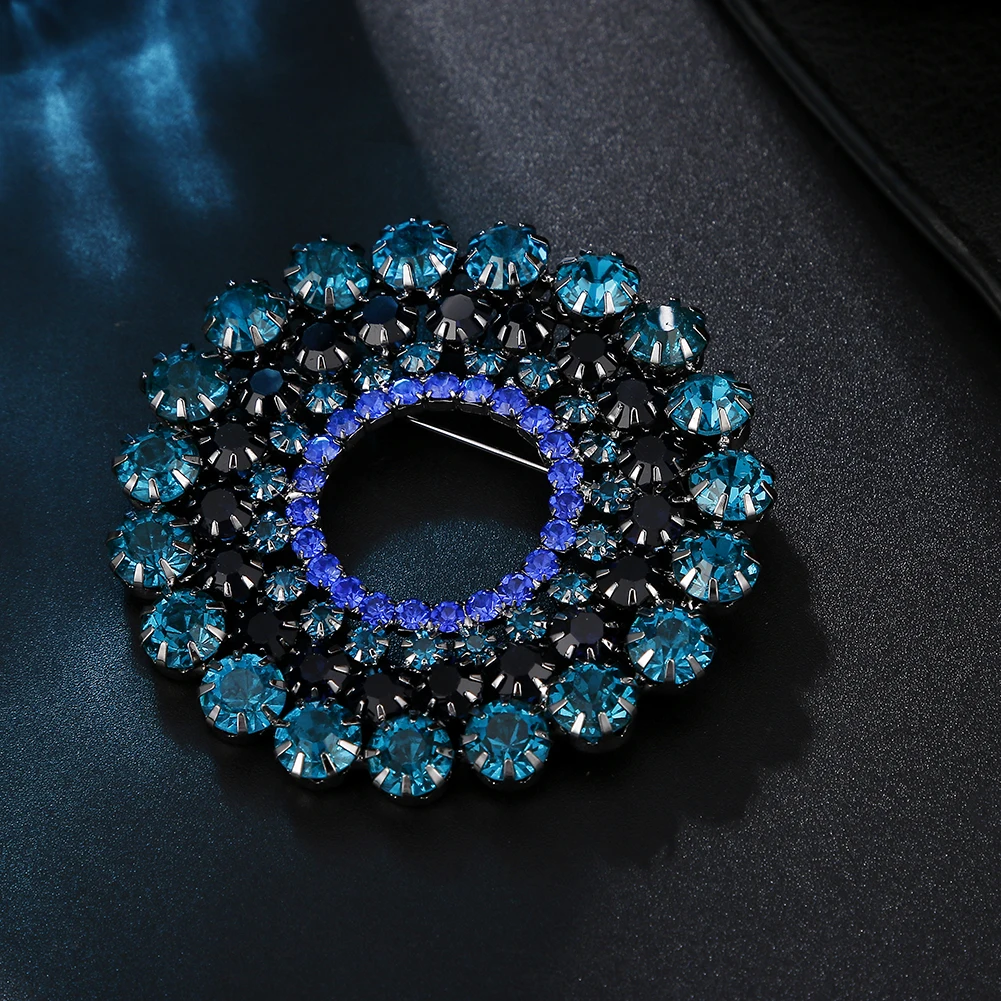 CORUIXI Garland Brooch Austrian Colored Crystal Round Jewelry Factory Wholesale Prom Party Wedding Accessories HP086