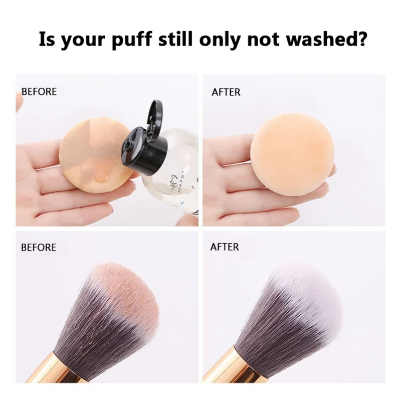 Make Up Set Makeup Powder Puff Cleanser Cosmetic Sponge  Makeup Brush Cleaning Liquid 50ml Beauty Makeup Set SC30