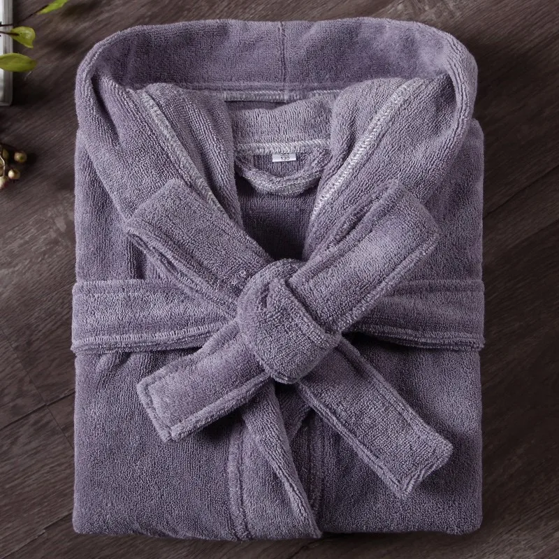 Kids Cotton Terry Bathrobe Sleepwear White Towel Nightgown Nightwear Loose Casual Hooded Robe Nightdress Child Home Clothes