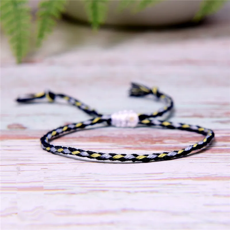 Tibetan Buddhist Handmade Color Cotton Rope Bracelet Lucky Friendship Thread Bracelets & Bangles For Women Men