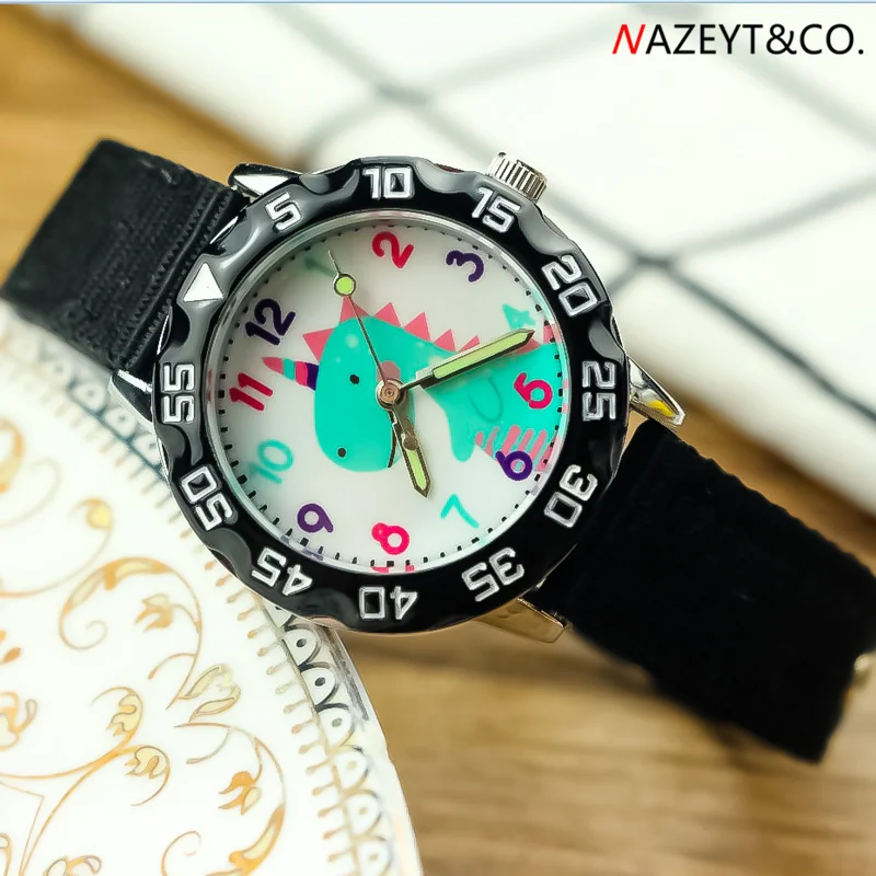 dropshipping kids watch boys cute cartoon dinosaur dial 3D nylon watch little children girls luminous hands quartz wristwatch