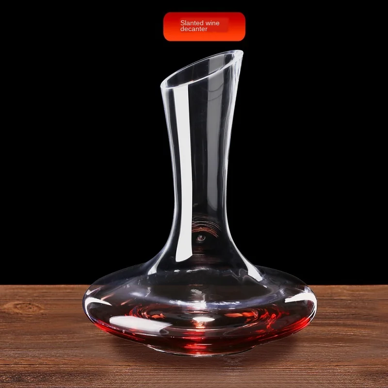 High quality flat bottom red wine decanter handmade crystal pourer advanced water bottle thickened wall WF