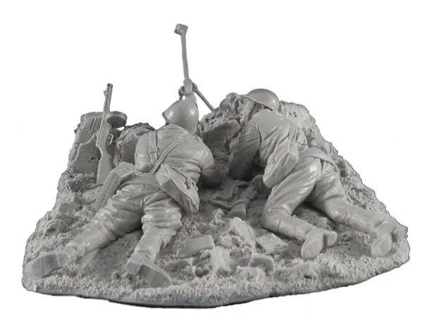 1/35 Resin Figure model Building kits modeling  Soviet anti-tank team 2 man with landscape base Unassembled and unpaint toys