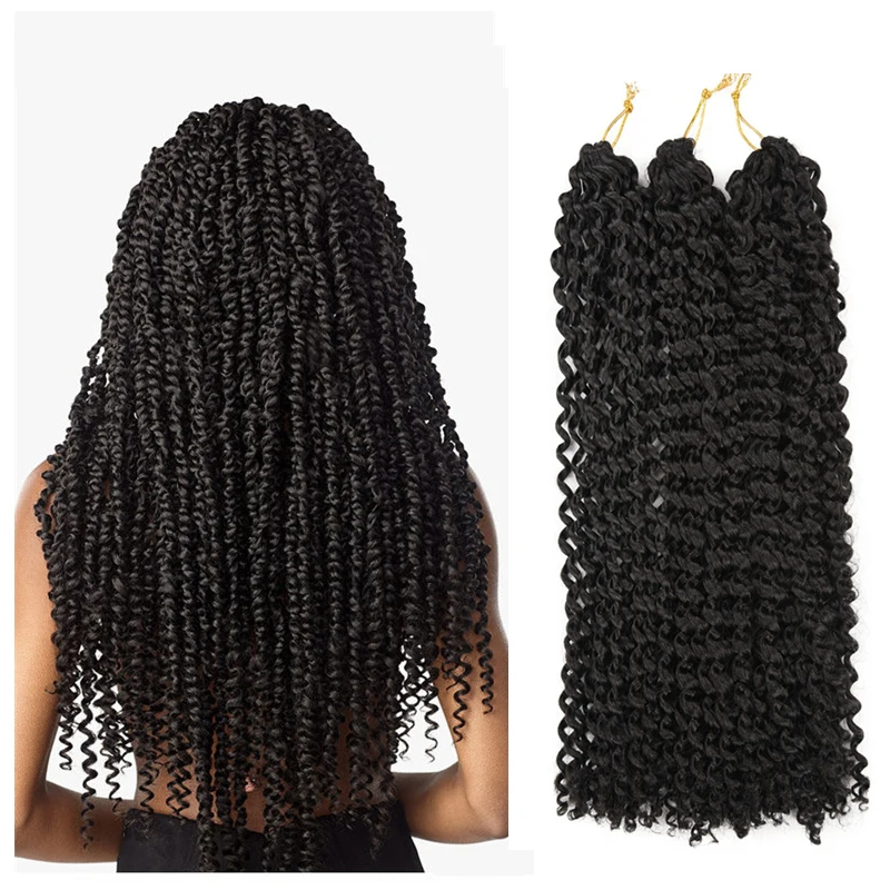 

Passion Twist Crochet Hair 18" Pre-looped Synthetic Crochet Braids Hair Extensions Ombre Braiding Hair For Black Women