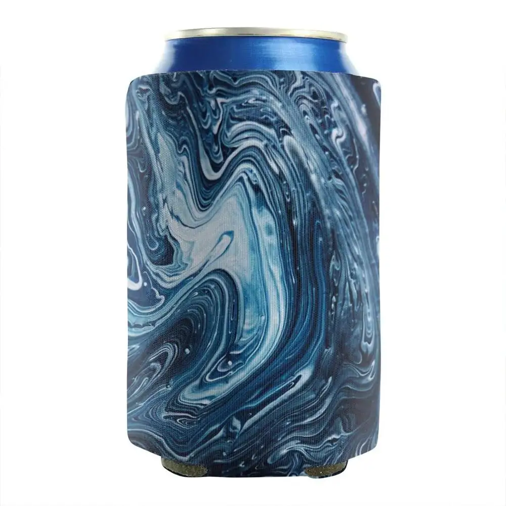 Promotional wholesale custom logo foldable sublimation blank 12oz insulated neoprene beer can cooler