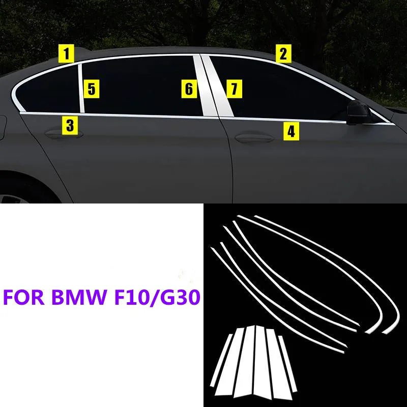 

Window Trim For BMW F10 G30 5 Series 525i 530i 2011-2020 304 Stainless Steel Scratch-proof Pillar Posts Cover Car Accessories