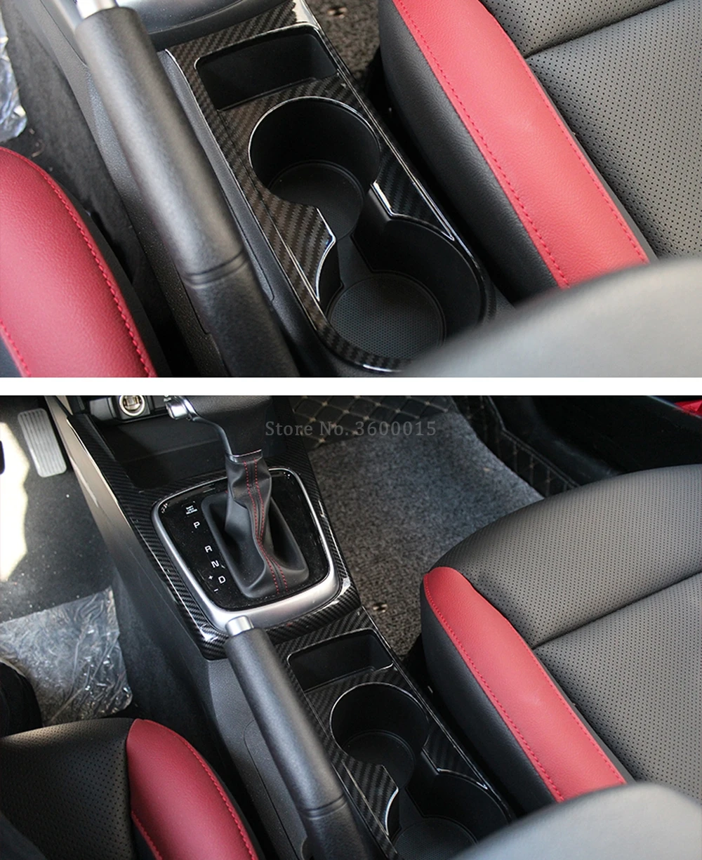 For Kia Rio 4  X-line 2018 2019 Carbon Fiber Cup Holder Cover Molding Trim Decoration Interior Accessories Car Styling Parts